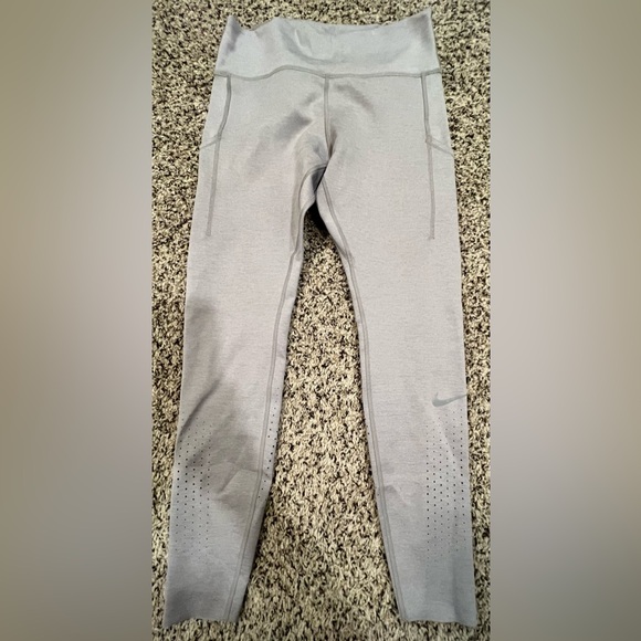 Nike Pants - Nike Gray Dri-FIT Athletic Leggings with Perforated Detail